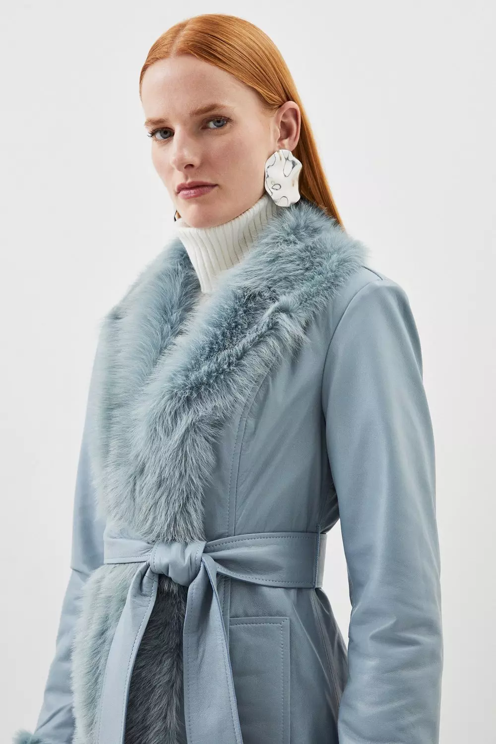 Faux fur clearance collar maxi coat